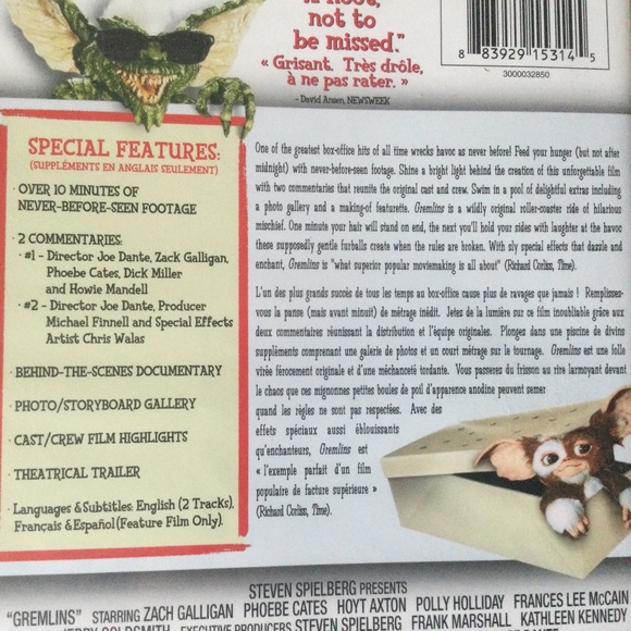Gremlins Special Edition New Sealed DVD French Version INcluded - Picture 2 of 3